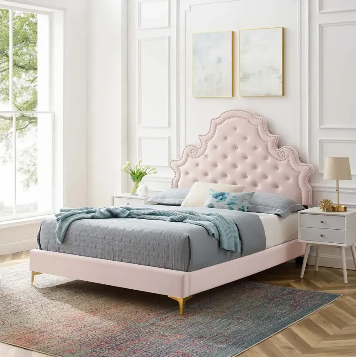 Modway - Gwyneth Tufted Performance Velvet Twin Platform Bed