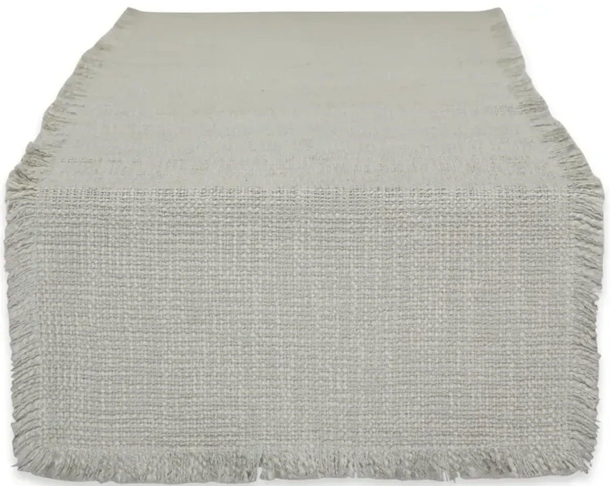 72" Blue Solid Basket Fringe Table Runner