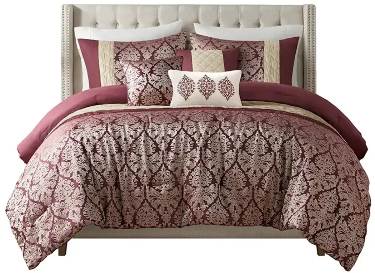 Gracie Mills Delilah 6 Piece Jacquard Comforter Set - Full/Queen