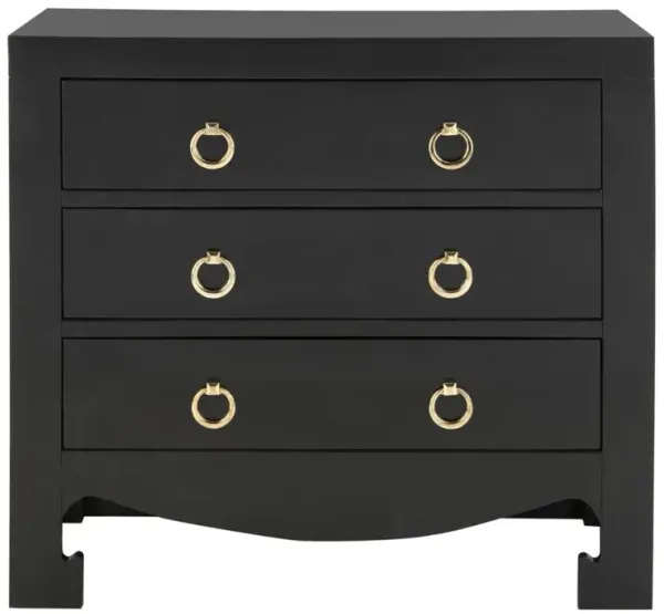 Safavieh Dion 3 Drawer Chest, Black/Gold
