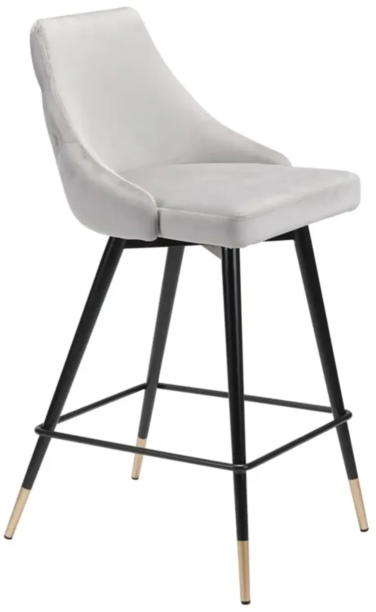 Belen Kox Piccolo Counter Chair, Gray Velvet, Belen Kox