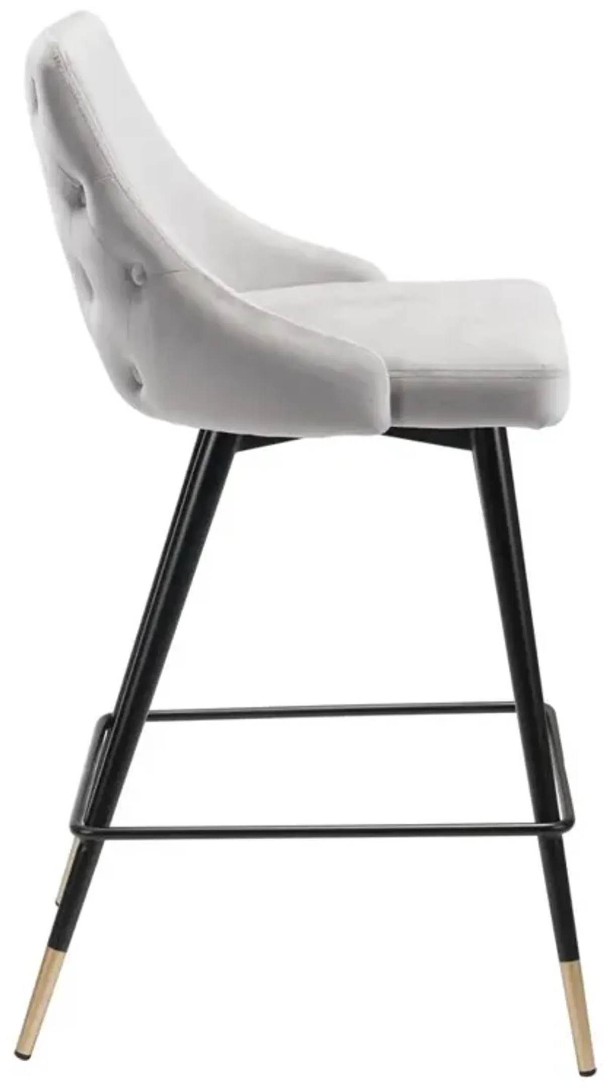 Belen Kox Piccolo Counter Chair, Gray Velvet, Belen Kox