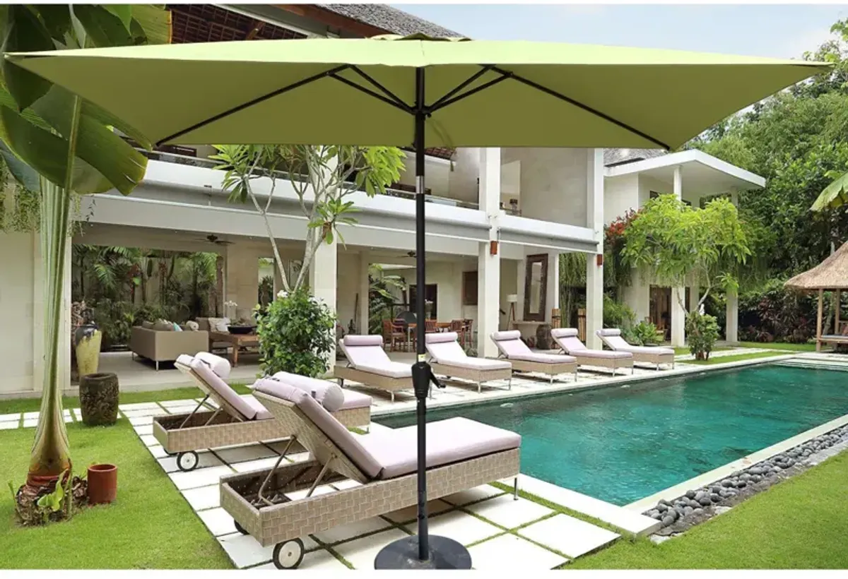 6 x 9ft Patio Umbrella Outdoor Waterproof Umbrella with Crank and Push Button Tilt without flap for Garden Backyard Pool Swimming Pool Market