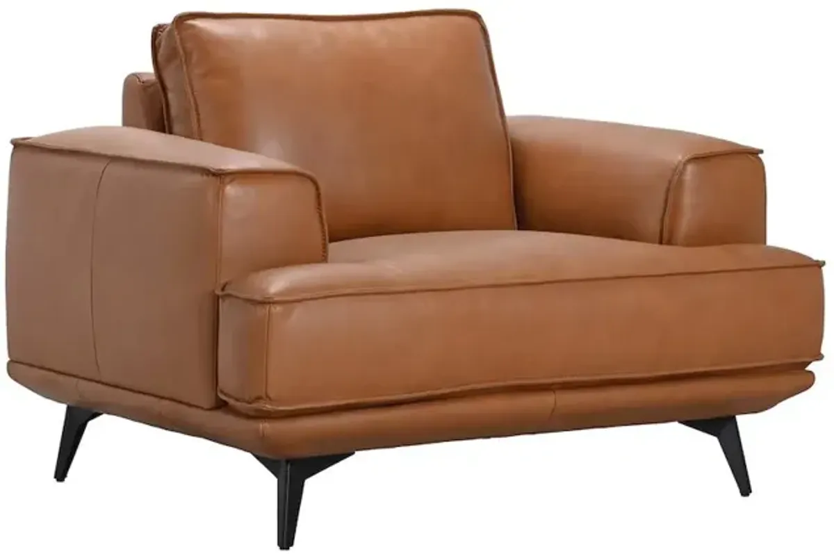 Porter Designs Pirelli Full-Grain Leather Chair, Brown