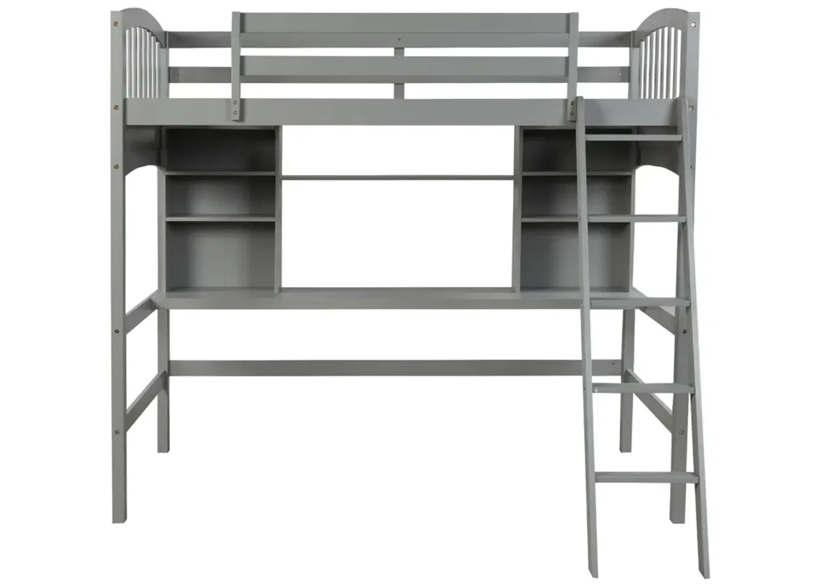 Merax Modern Loft Bed with Storage Shelves