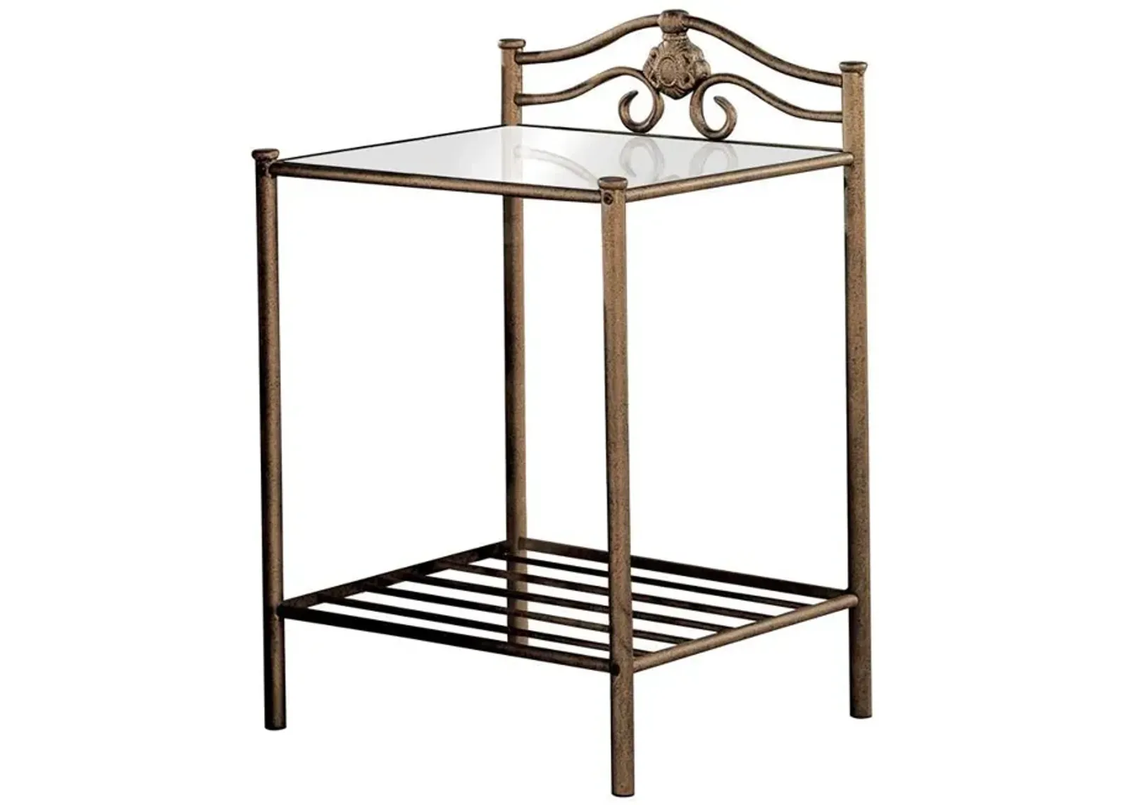 Sydney 2-shlef Nightstand Antique Brushed Gold