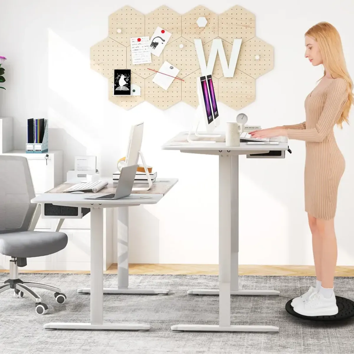 Height Adjustable Electric Standing Desk with USB Charging Port