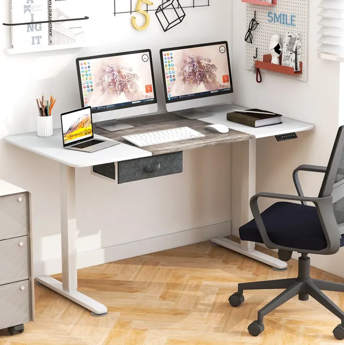 Height Adjustable Electric Standing Desk with USB Charging Port