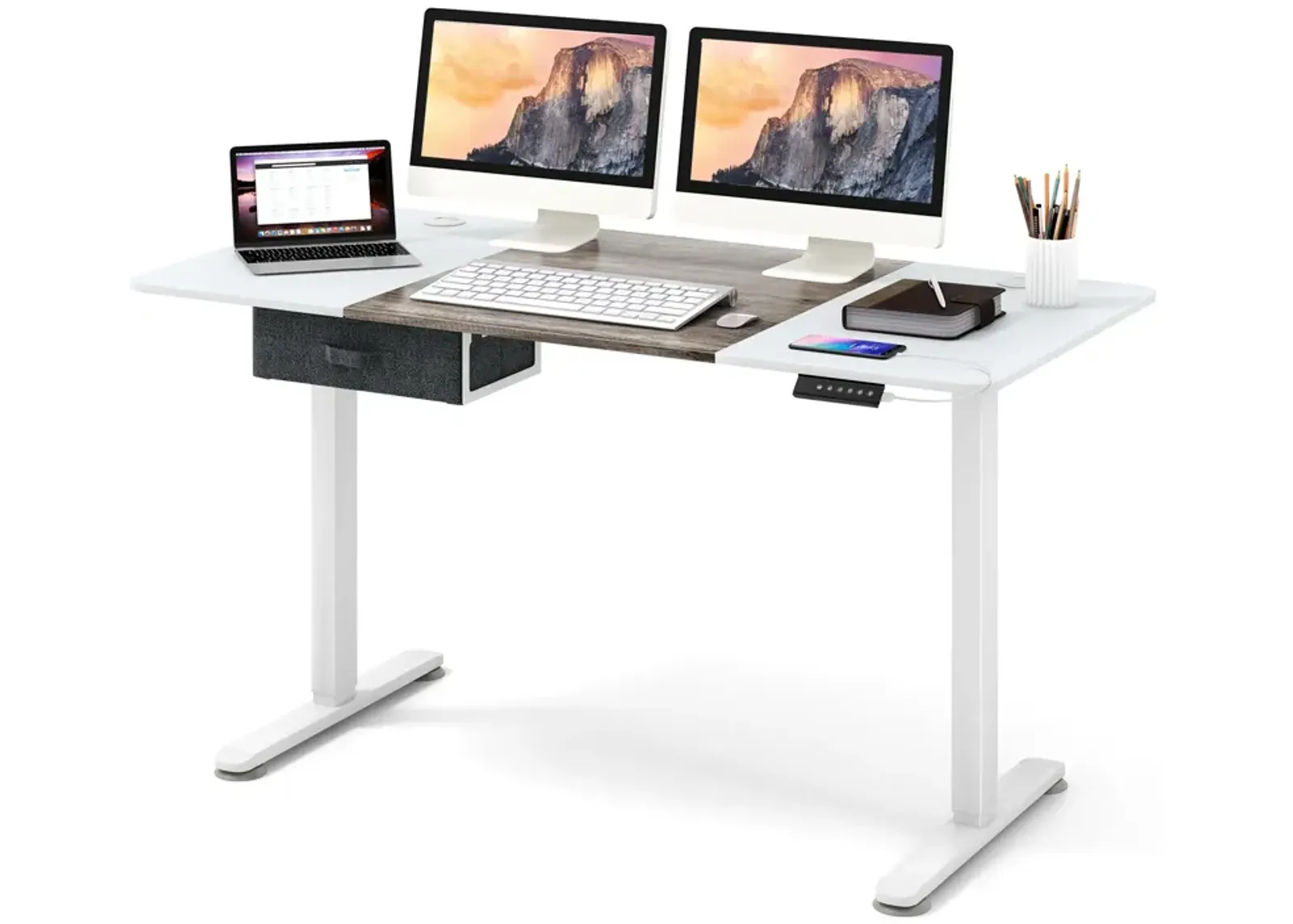 Height Adjustable Electric Standing Desk with USB Charging Port