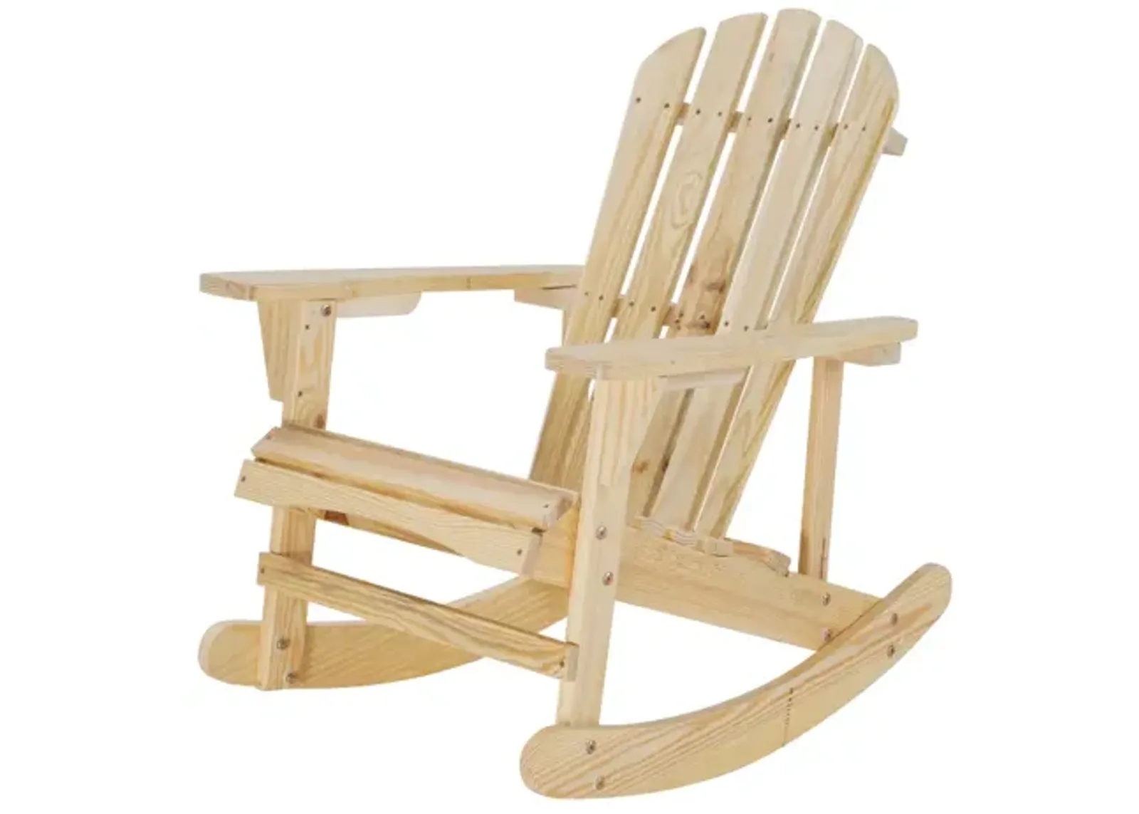 Adirondack Rocking Chair Solid Wood Chairs Finish Outdoor Furniture For Patio, Backyard, Garden