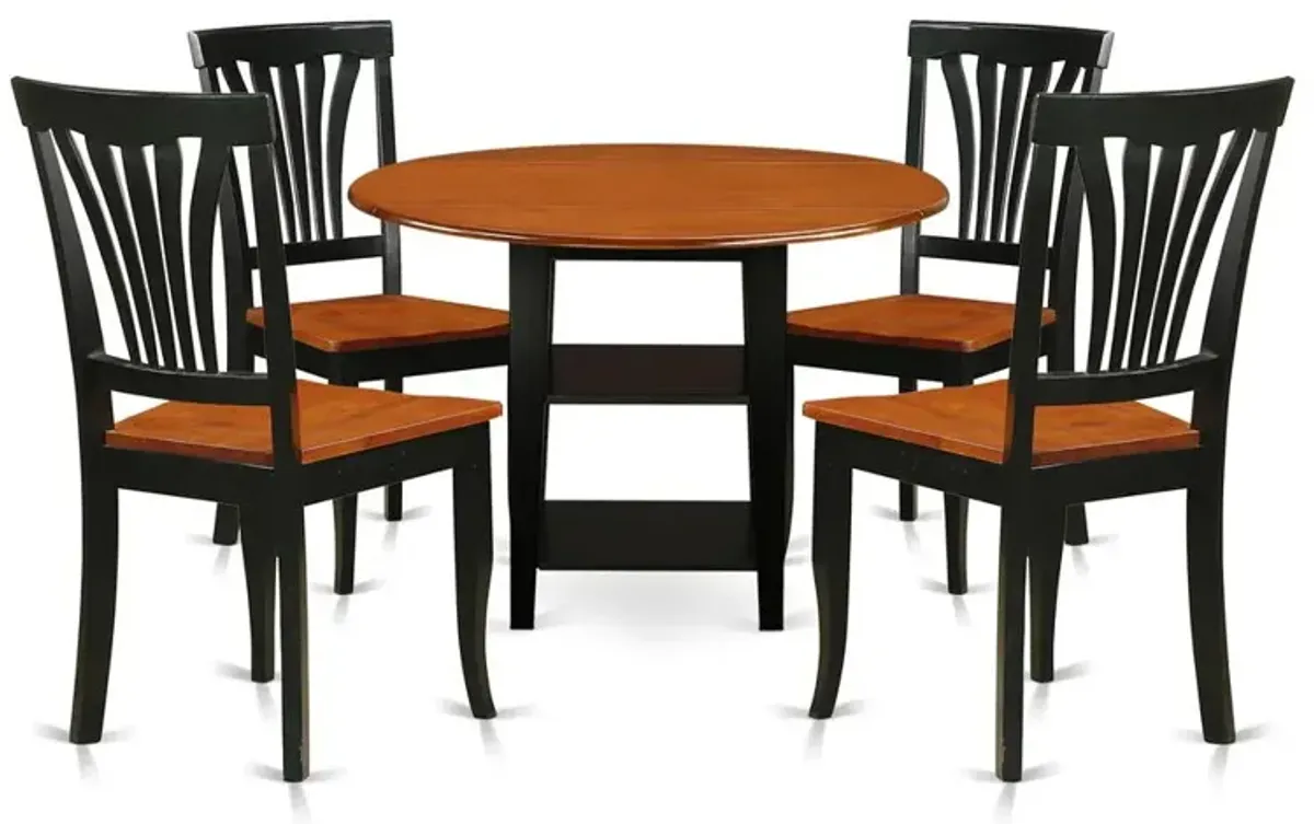 Dining Room Set Black & Cherry, SUAV5-BCH-W