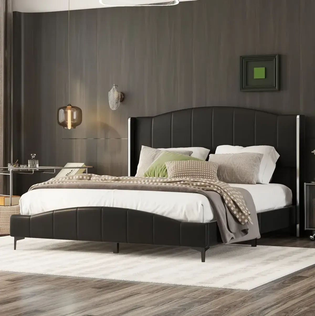 Merax PU Leather Upholstered Platform Bed