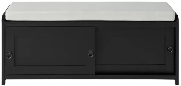 Merax Wood Storage Bench with 2 Cabinets
