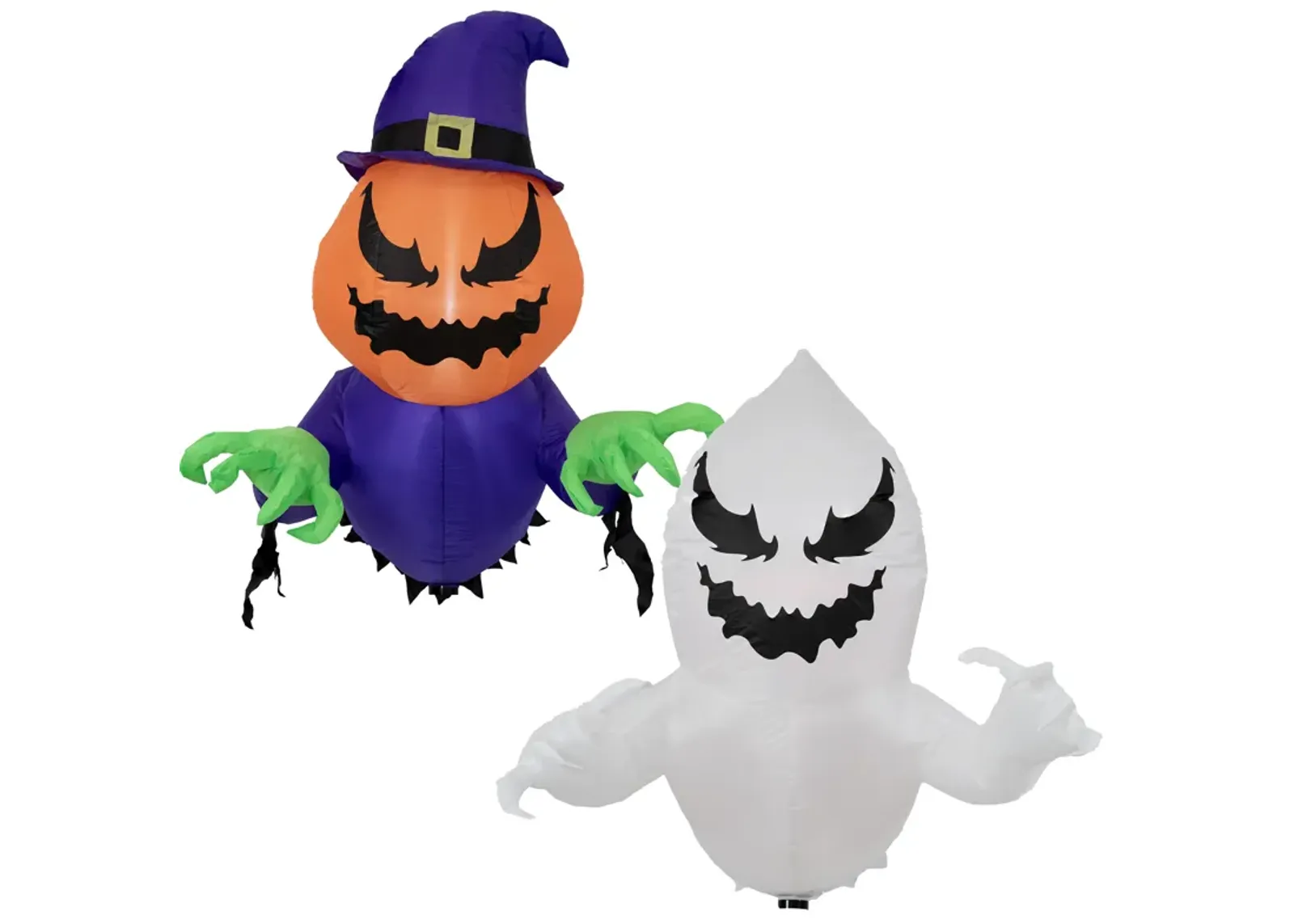 Sunnydaze Pumpkin Jack and Ghost Window Inflatable Halloween Decoration