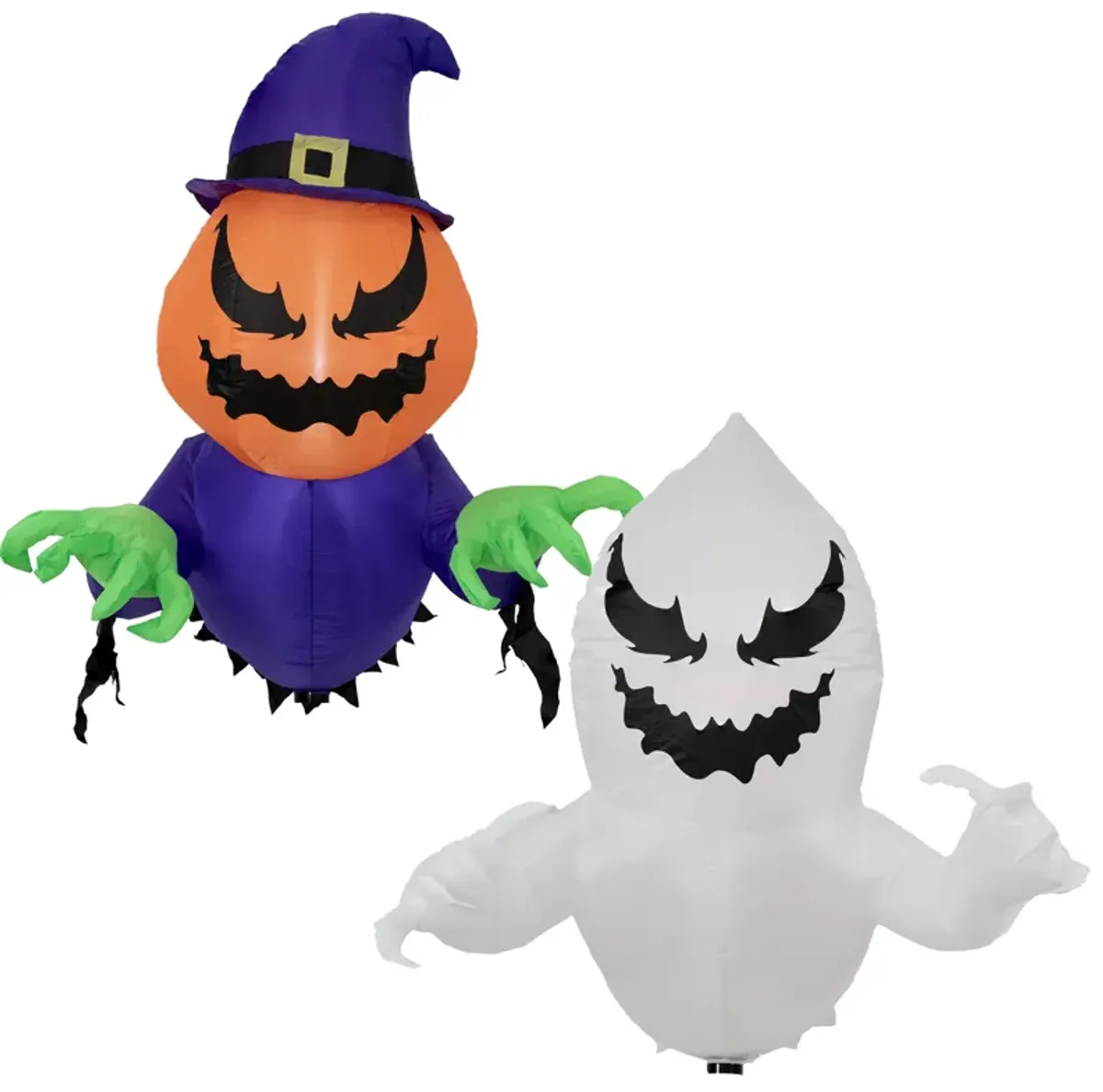 Sunnydaze Pumpkin Jack and Ghost Window Inflatable Halloween Decoration