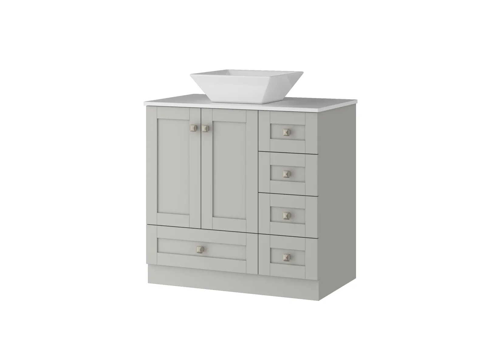 FUFU&GAGA Elegant Bathroom Vanity with Ample Storage - 30"W x 18.1"D x 33.9"H, Gray