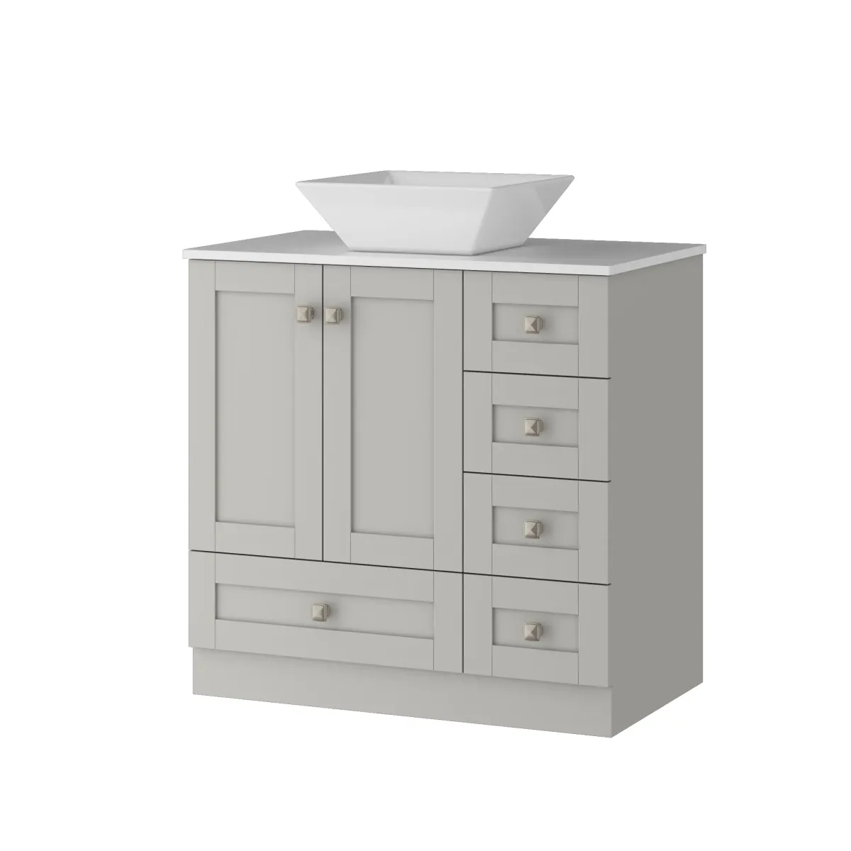 FUFU&GAGA Elegant Bathroom Vanity with Ample Storage - 30"W x 18.1"D x 33.9"H, Gray