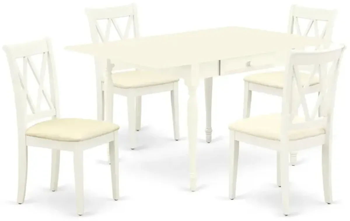 Dining Room Set Linen White, MZCL5-LWH-C