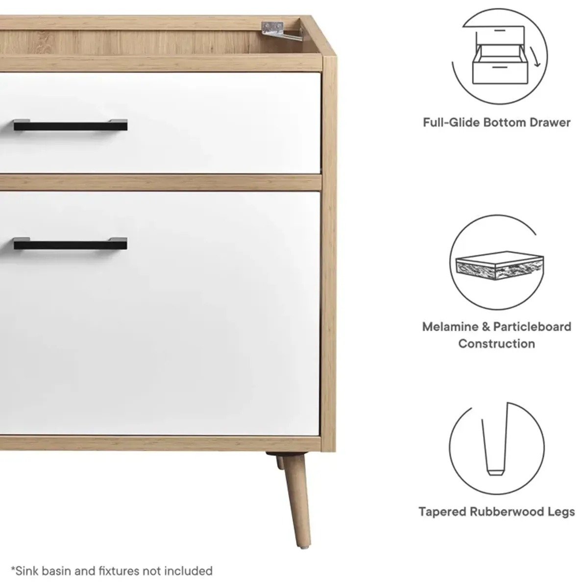 Maverick 36" Bathroom Vanity Cabinet - Sink Basin Not Included