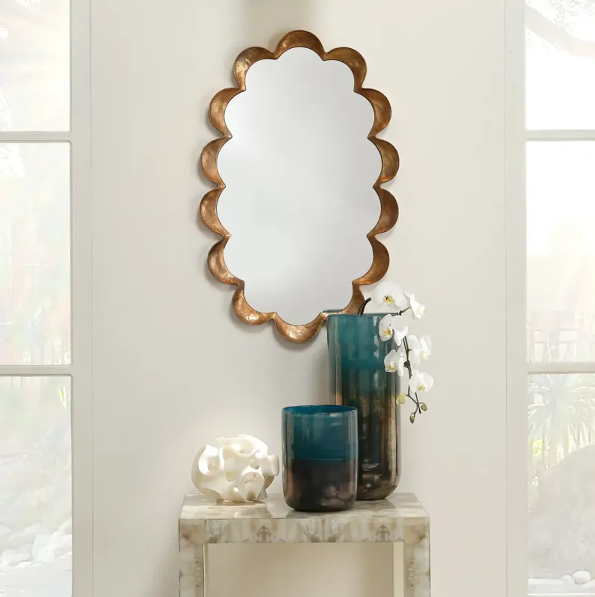 Scalloped Steel Mirror