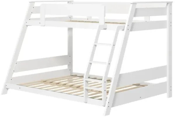 Hivvago Twin Over Full Low Bunk Bed with Reversible Ladder