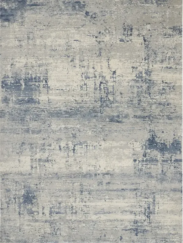 Rustic Textures RUS10 Ivory/Blue 7’10” x Round Rug