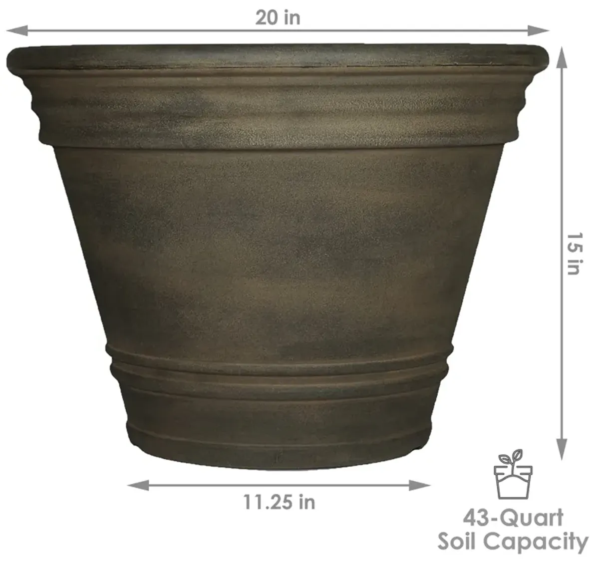 Franklin Outdoor Flower Pot Planter - 3-Pack