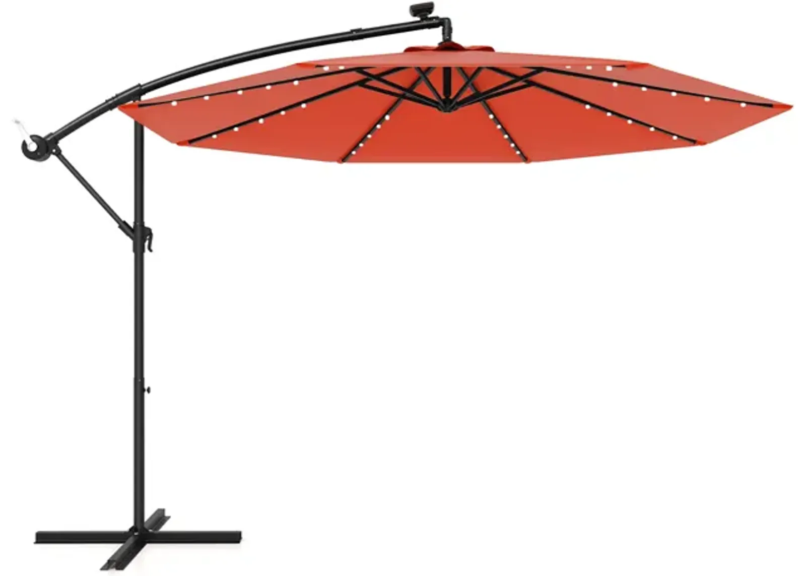 Solar Offset Hanging Umbrella with 40 Lamp Beads and Solar Panel