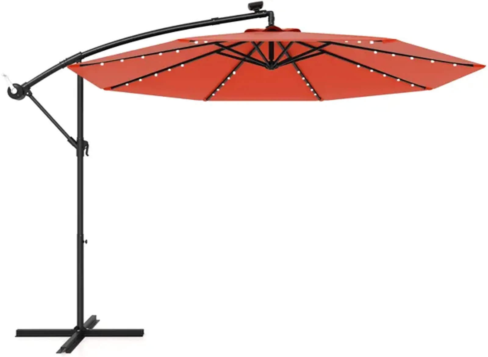 Solar Offset Hanging Umbrella with 40 Lamp Beads and Solar Panel