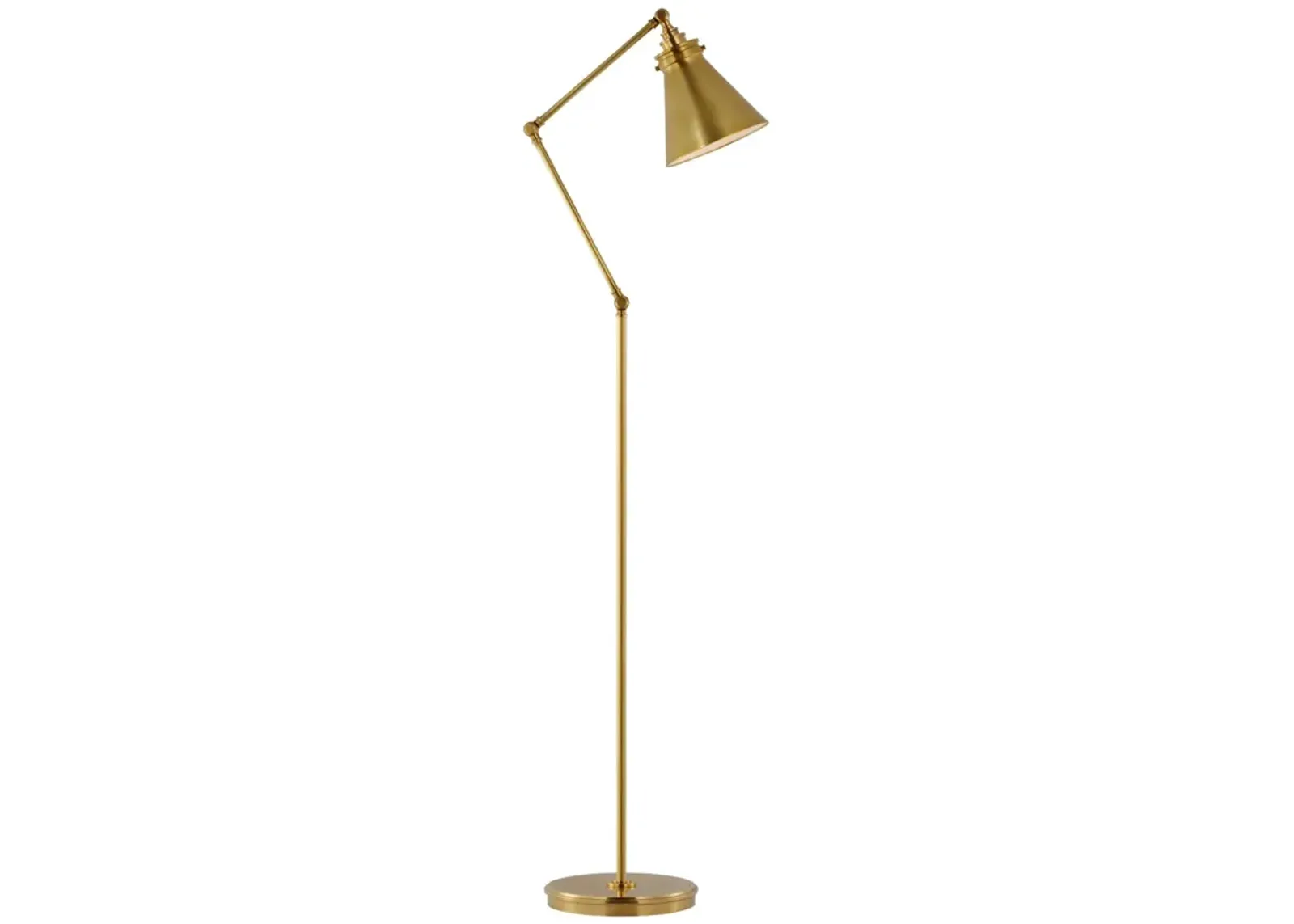 Parkington Medium Articulating Floor Lamp in Antique-Burnished Brass