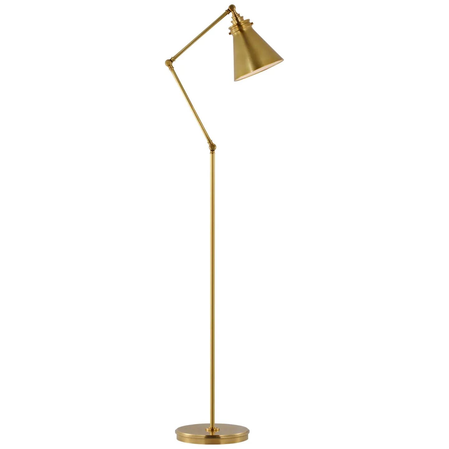 Parkington Medium Articulating Floor Lamp in Antique-Burnished Brass