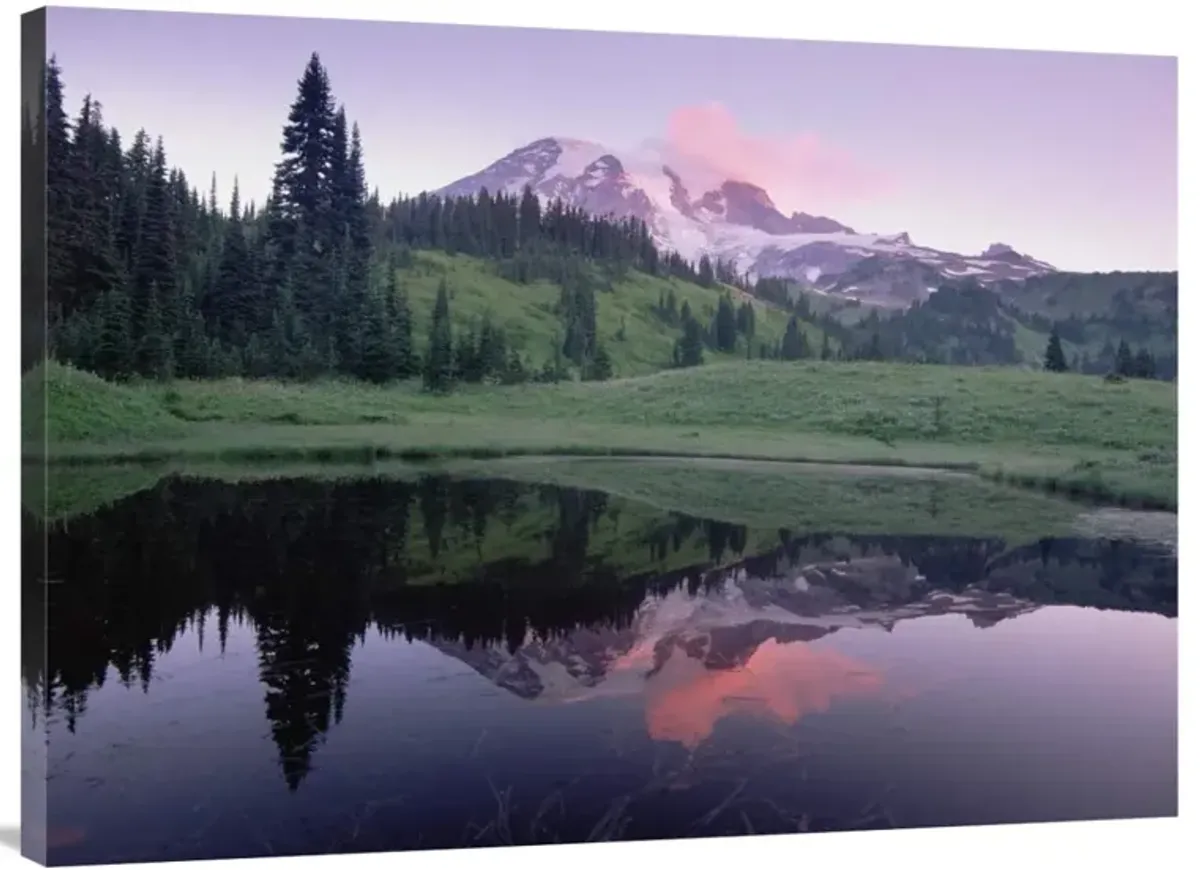 Mt Rainier reflected in lake, Mt Rainier National Park, Washington-Canvas Art-40x30