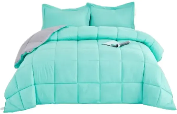 Hivvago Traditional Microfiber Reversible 3 Piece Comforter Set