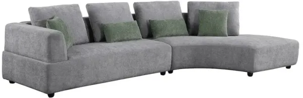 Coaster Co. of America Toscano 134-inch Upholstered Sectional Sofa Grey