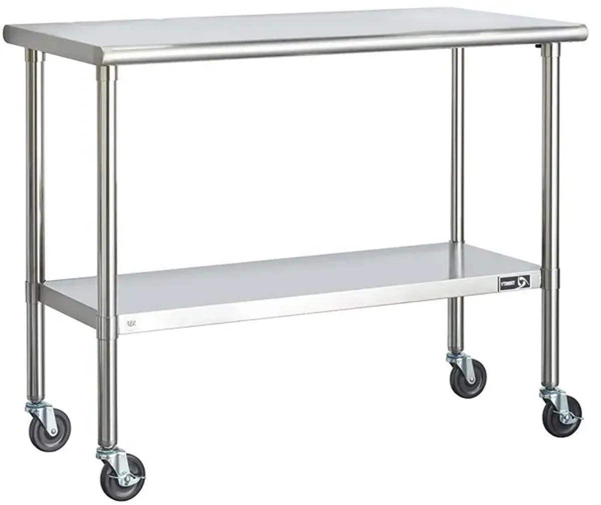 Hivvago Stainless Steel 2-ft Kitchen Island Cart Prep Table with Casters