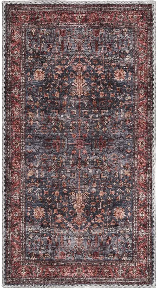 Grand Washables GRW02 Navy/Brown 2' x 3'9" Rug