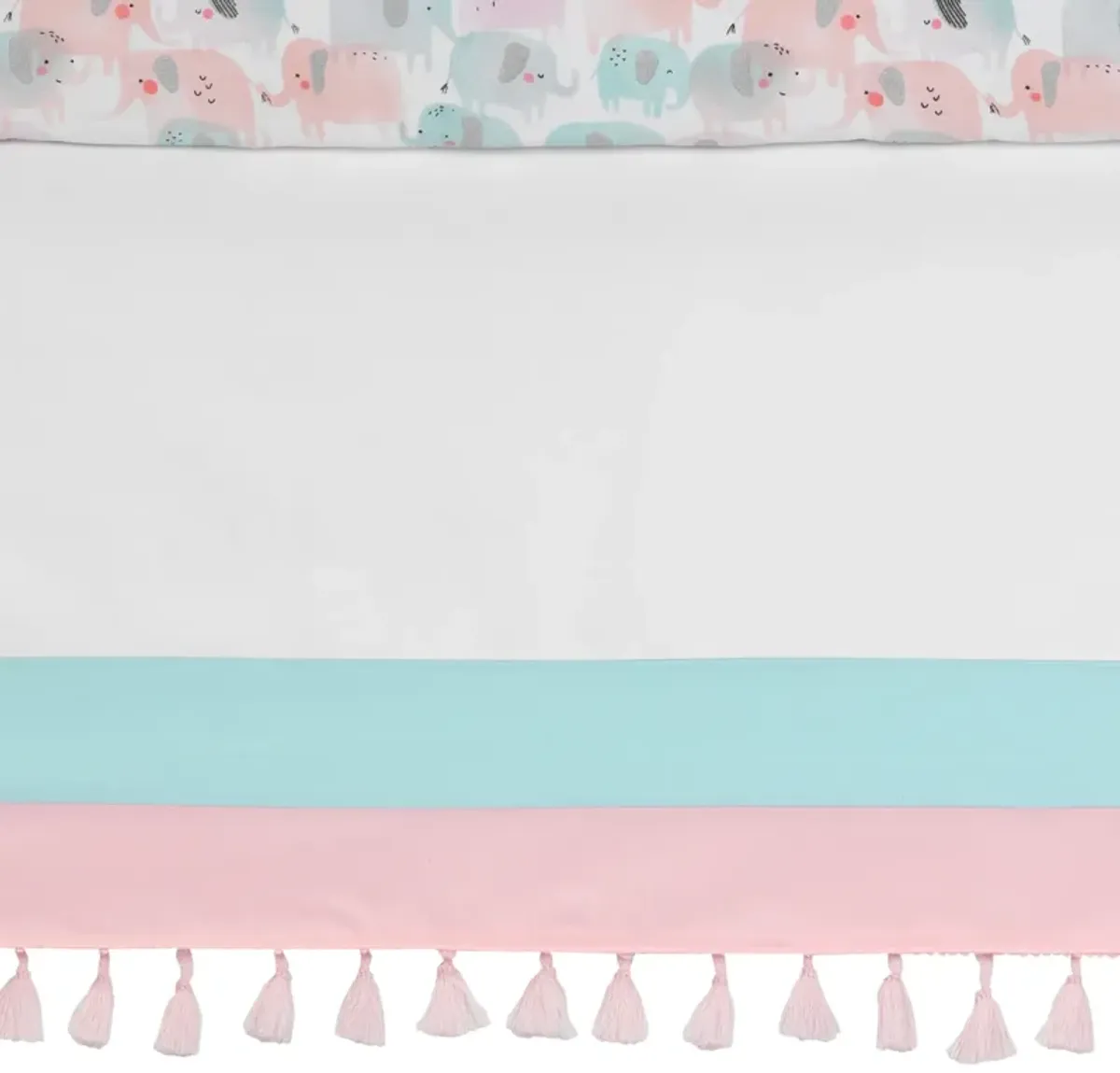 Lambs & Ivy Watercolor Pastel Pink/Mint Rainbow 5-Piece Baby Crib Bedding Set