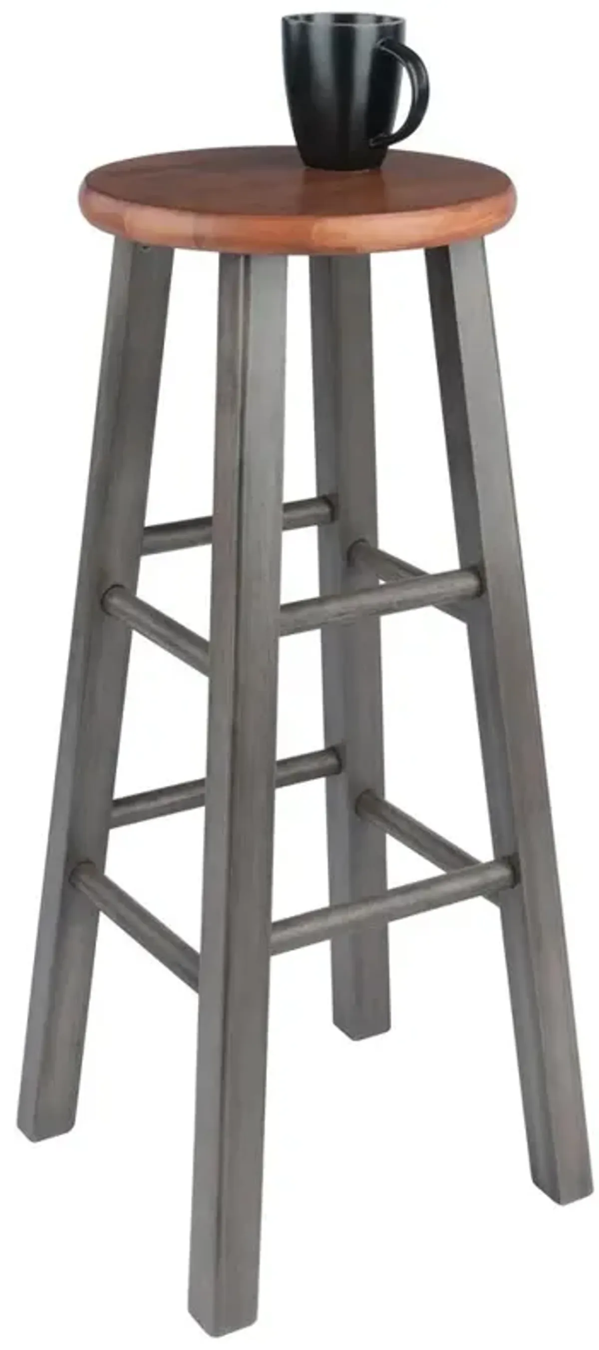 Ivy Bar Stool 29", Rustic Teak / Gray Finish