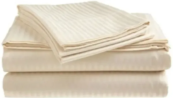Dobby Stripe Sateen Sheet Set in Microfiber – Soft, Luxurious Bedding