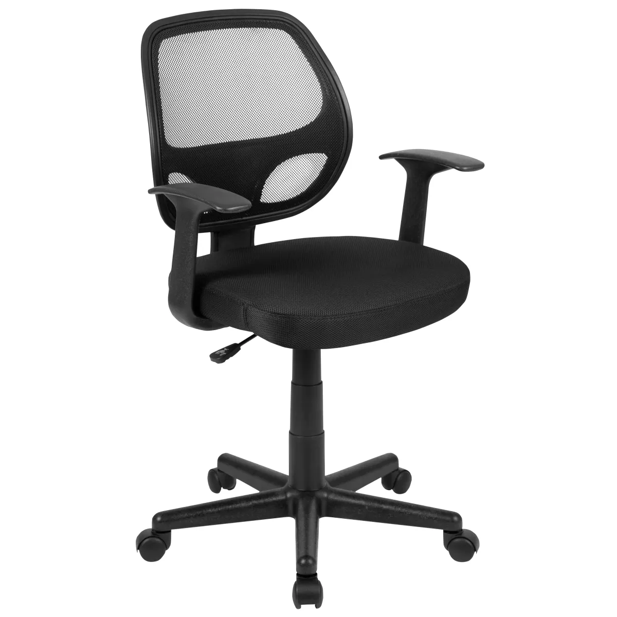 Flash Fundamentals Mid-Back Gray Mesh Swivel Ergonomic Task Office Chair with Arms