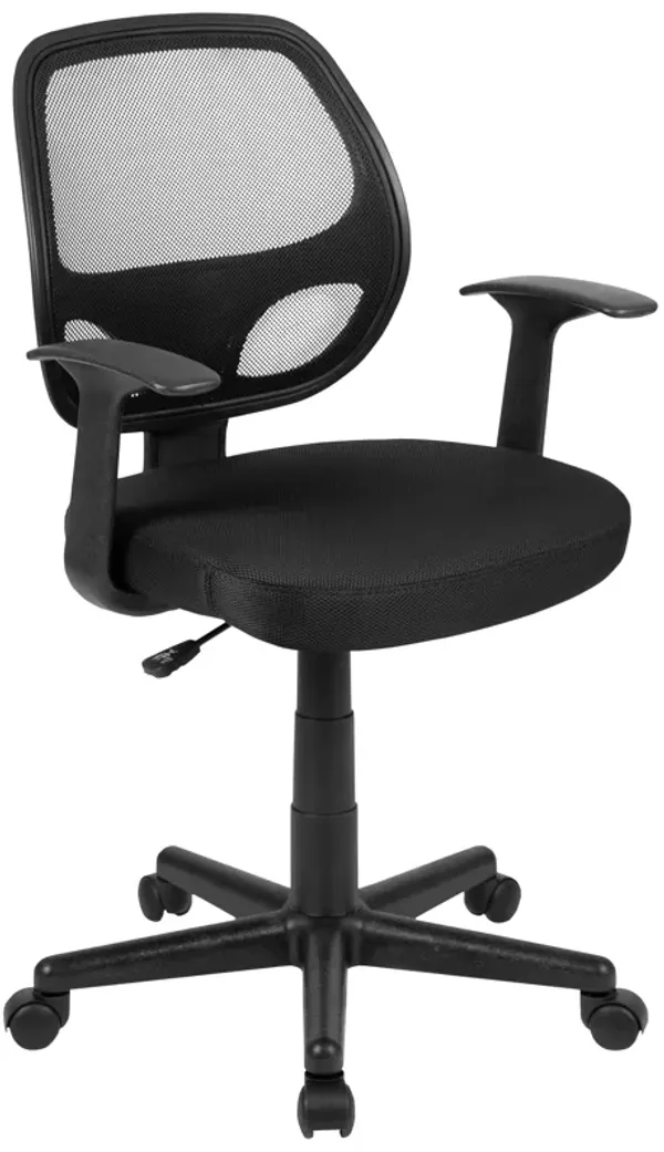 Flash Fundamentals Mid-Back Gray Mesh Swivel Ergonomic Task Office Chair with Arms