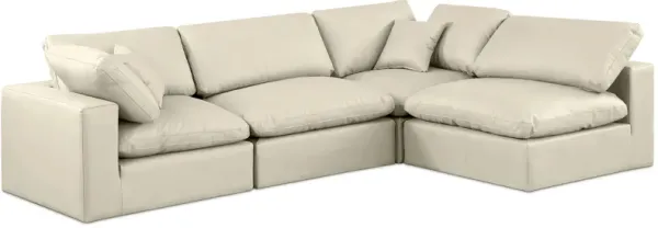 Meridian Furniture Comfy Cream Vegan Leather Modular Sectional