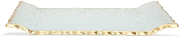 Glass Oblong Tray with Gold Edge