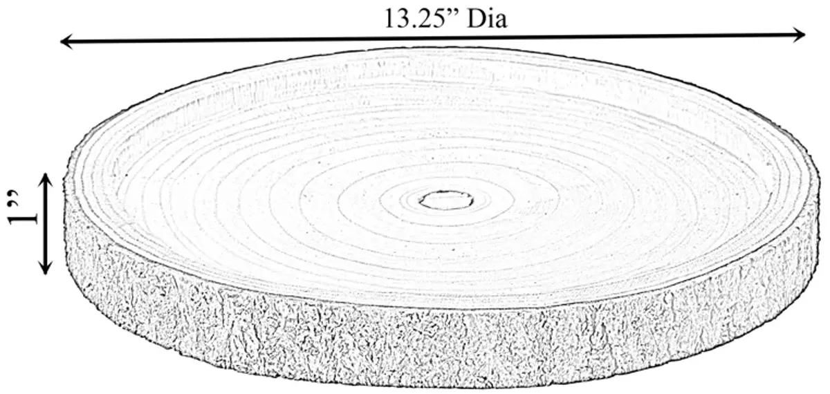 Natural Wooden Bark Round Slice 14 inch Tray, Rustic Table Charger Centerpiece