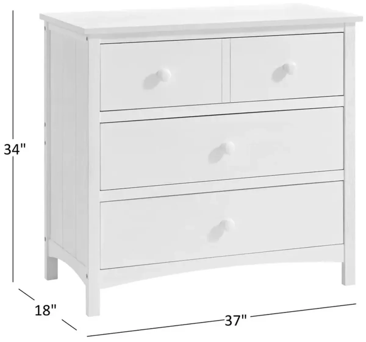 Oxford Baby Castle Hill 3 Dr Dresser Rta  Barn White