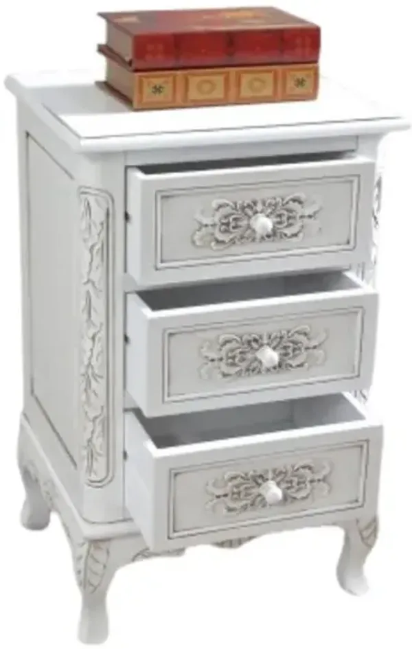 Carved Wood Three End Table