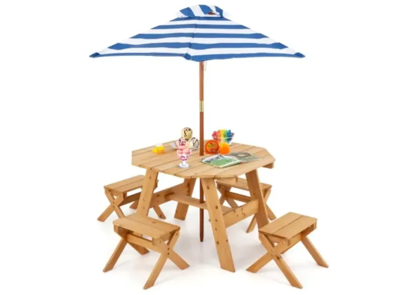 Hivvago Kids Wooden Table Set for Children Aged 3+ Years