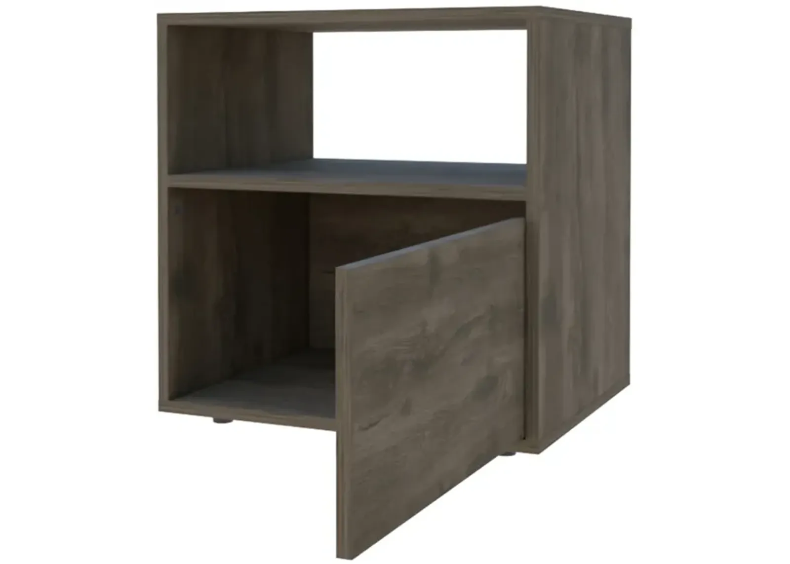 Sauvie 1-Shelf Nightstand Dark Brown