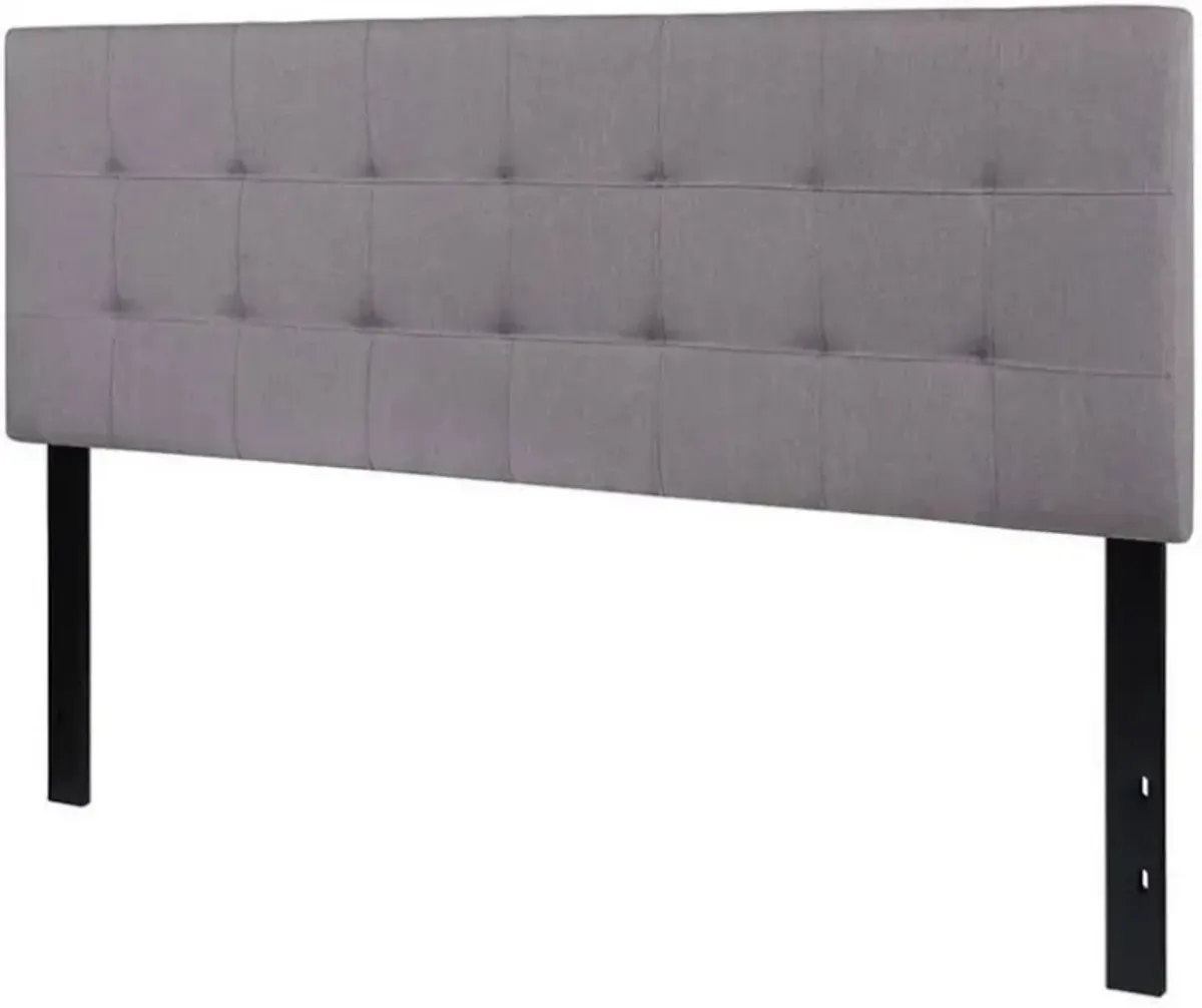 QuikFurn Queen size Modern Light Grey Fabric Upholstered Panel Headboard