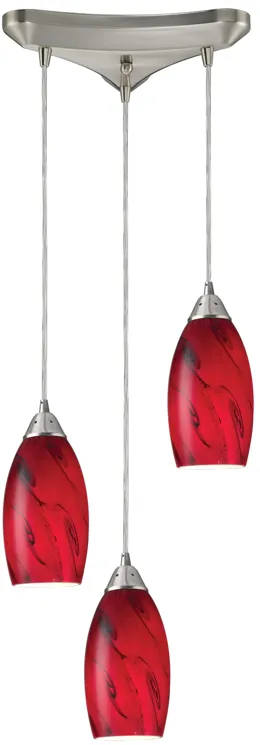 Galaxy 10" Wide Red Mini Pendant